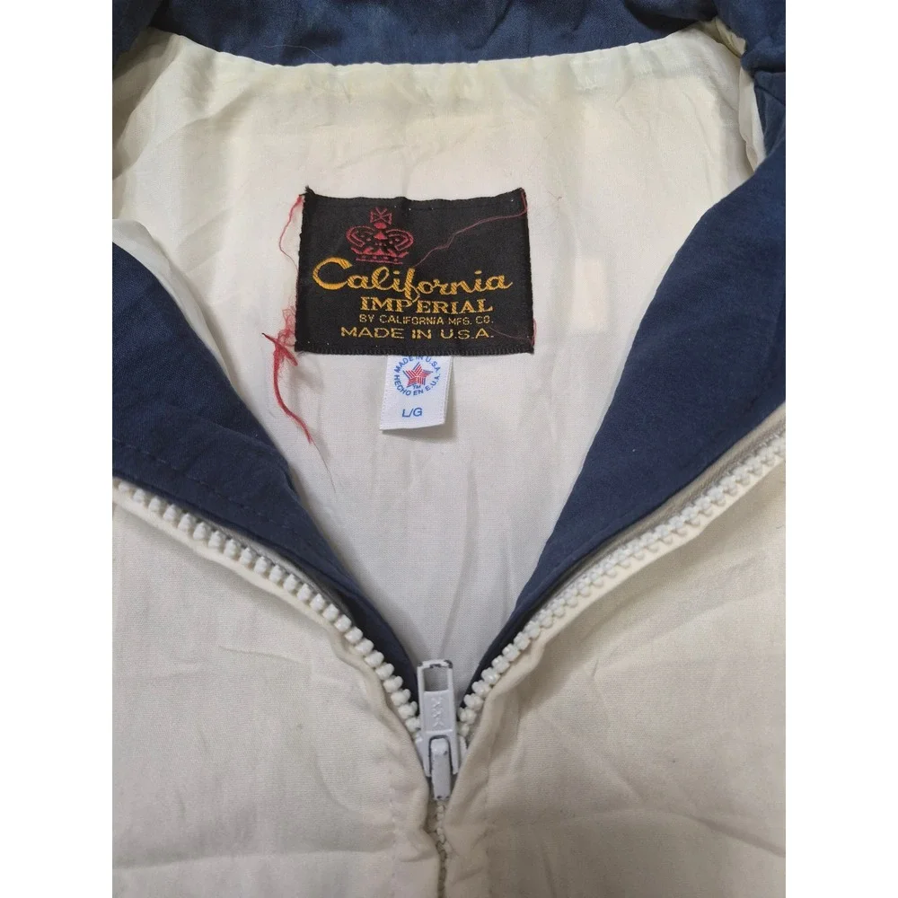Vintage California Imperial Maytag Windbreaker Jacket White Mens Large USA Made